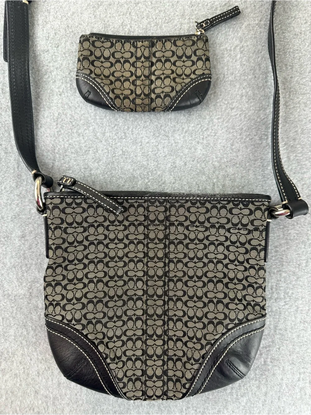Y2K Coach Soho Signature Swingpack Crossbody Bag & Coin Purse Small C Monogram